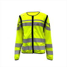 High visibility yellow long sleeve safety reflective work t shirt